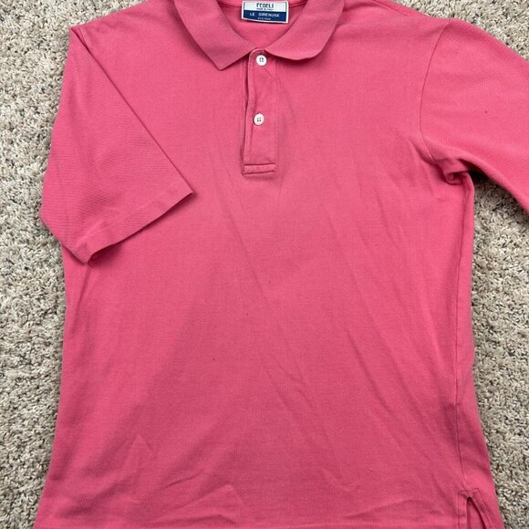 Fedeli Mens Polo Size Small Short Sleeve Red Pink Mens Made In Italy All Cotton - Picture 1 of 12